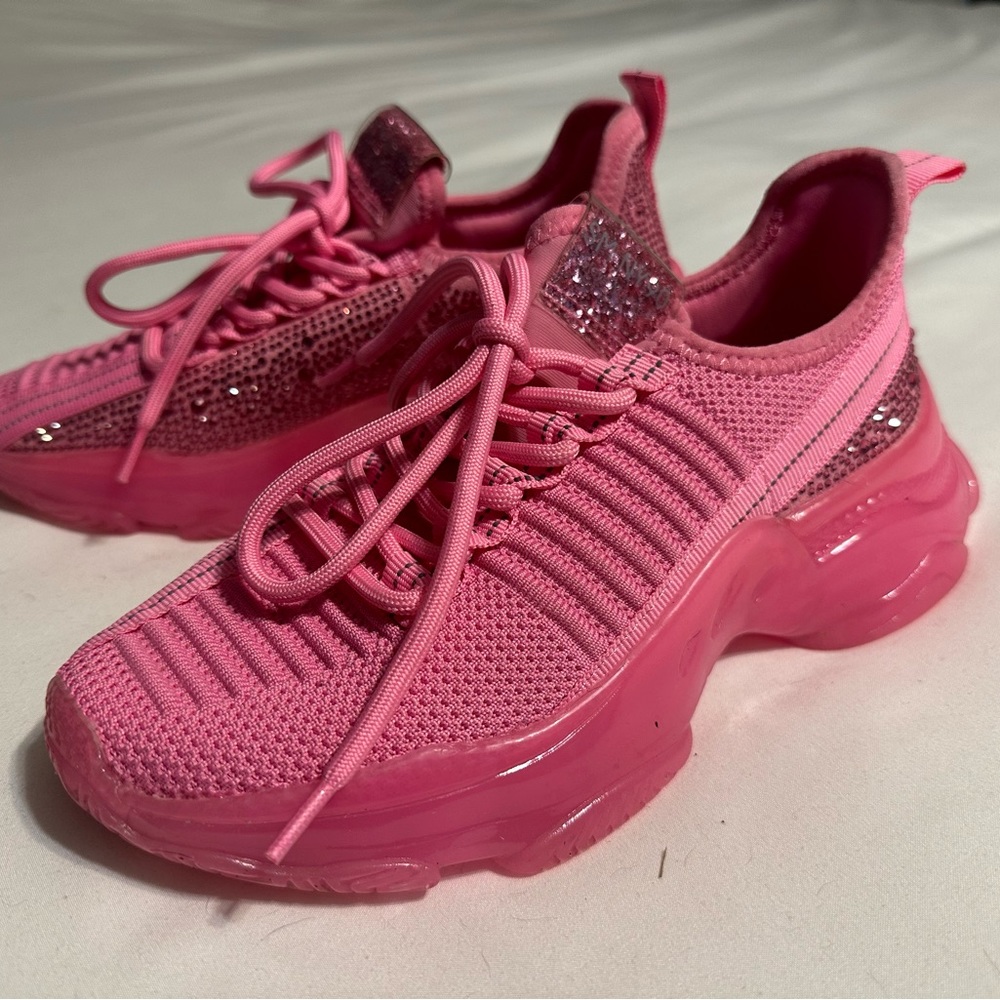 RARE Barbie Pink Girl’s Steve Madden JMaxima Crystal Sneakers (Size 3)